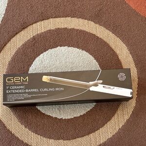 GEM 1” Ceramic Extended-Barrel Curling Iron;NIB